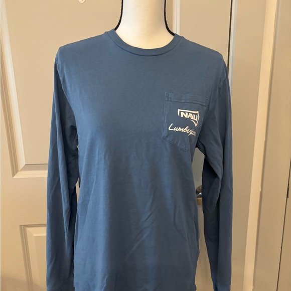 NAU lumberjacks college blue long sleeve graphic back tee size M - Picture 3 of 8